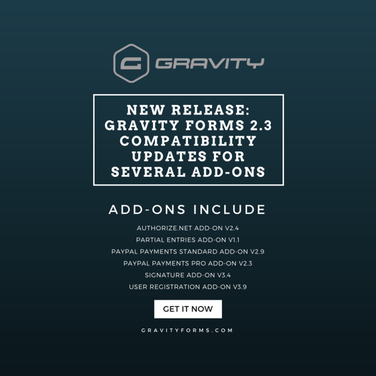 Gravity Forms v2.3 Add-On Compatibility Updates - Gravity Forms