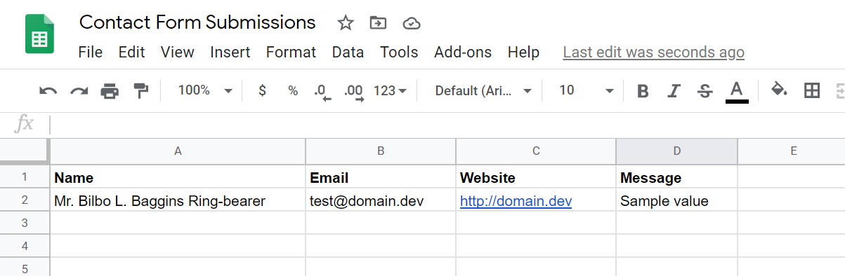 Test Entries