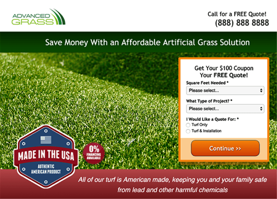 Land page form conversions