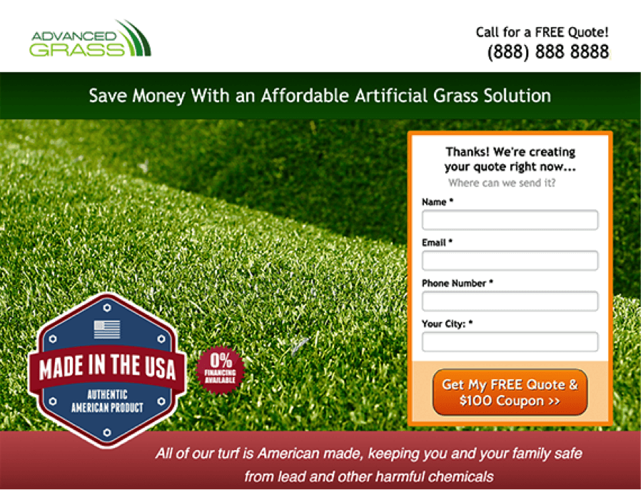 Land page form conversions