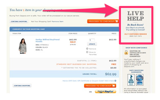 Customer fears checkout