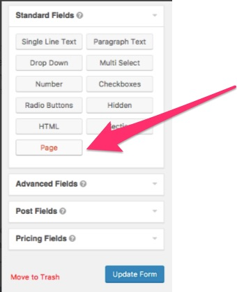 Multi-page form gravity forms
