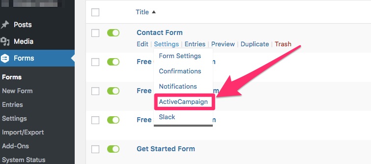 Gravity forms email automation