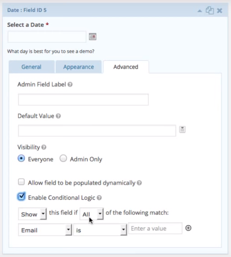 Form conditional logic