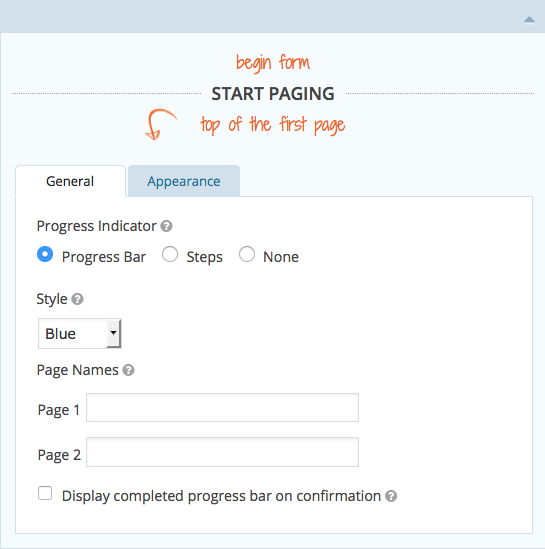 Multi-page form gravity forms