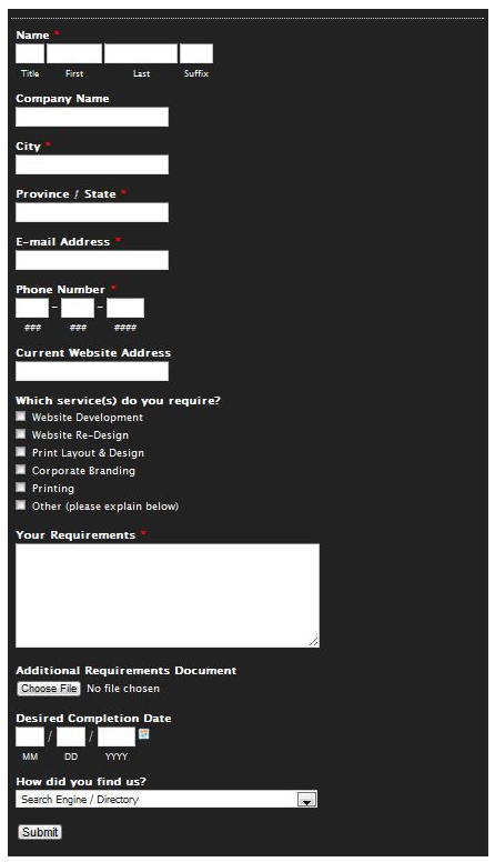 Registration forms