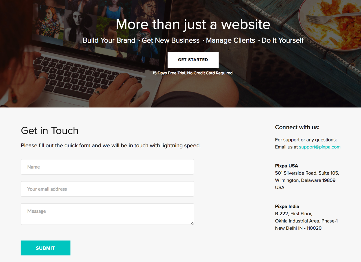 Places to put a contact form