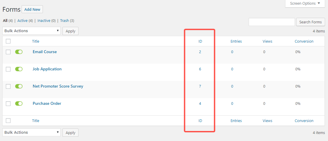 Places to put a contact form