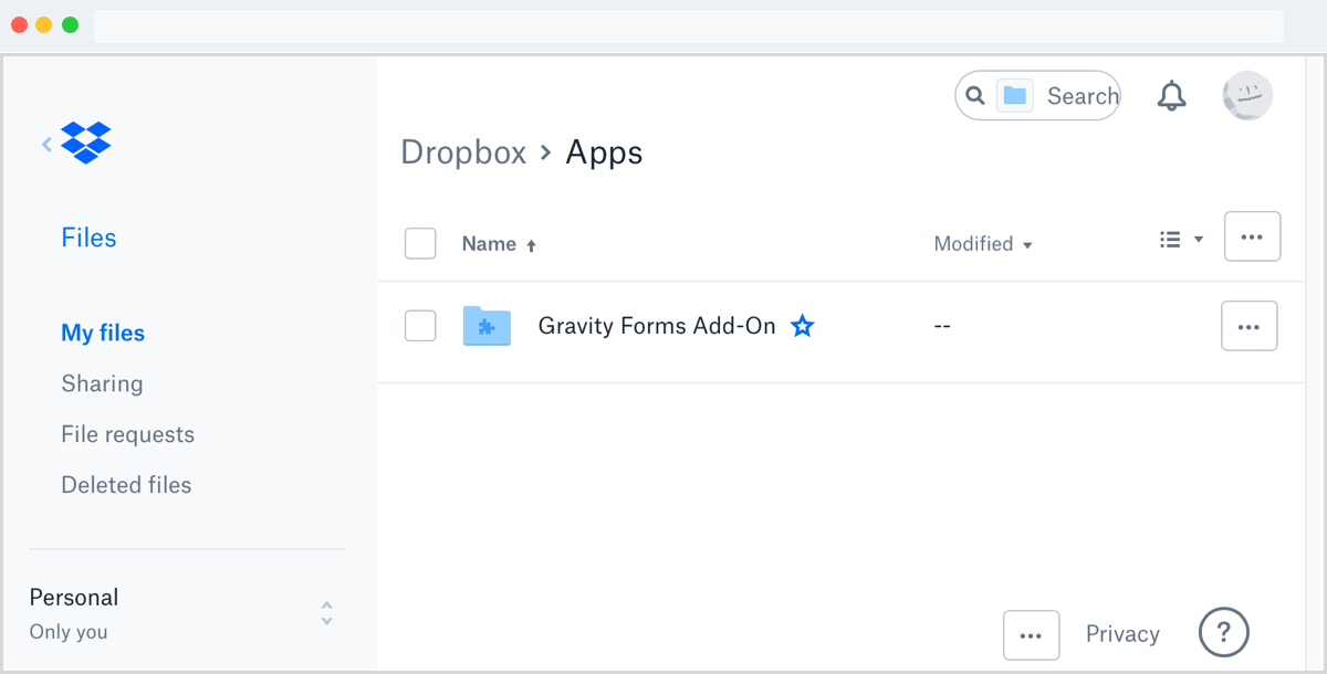 Gravity Forms Dropbox Add-On integration Upload