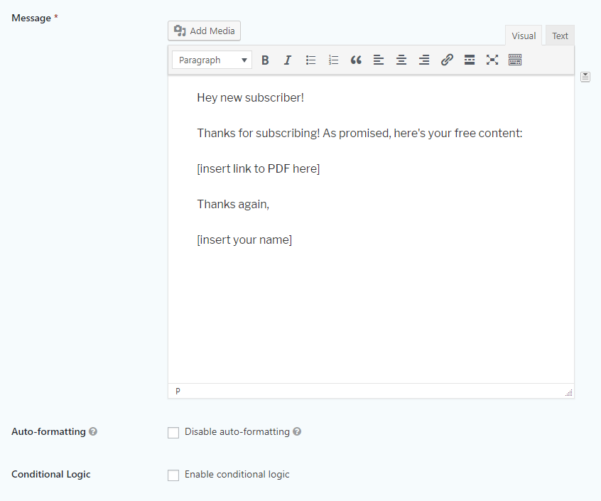 Lead magnet opt-in form