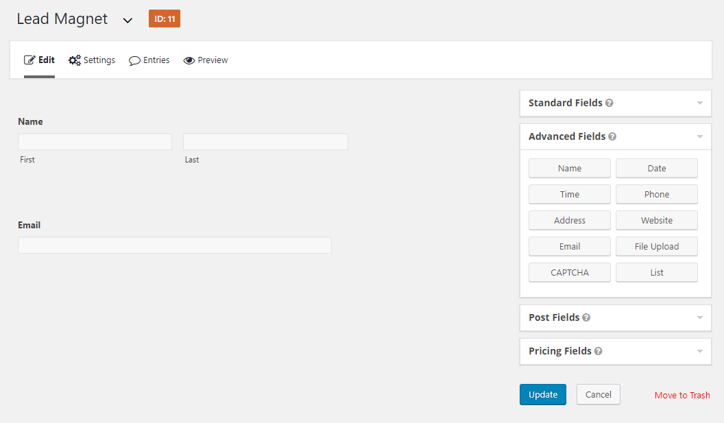 Lead magnet opt-in form