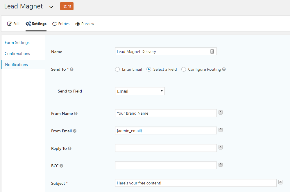 Lead magnet opt-in form