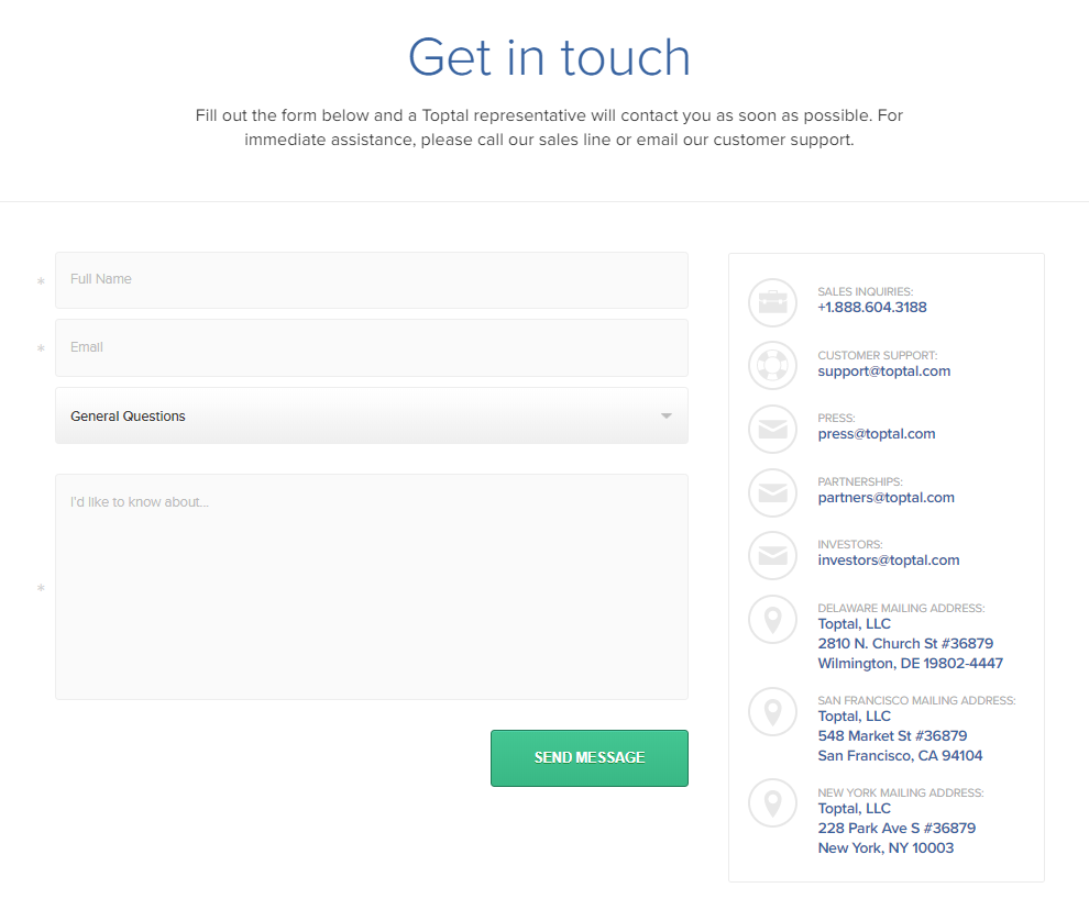 Contact forms