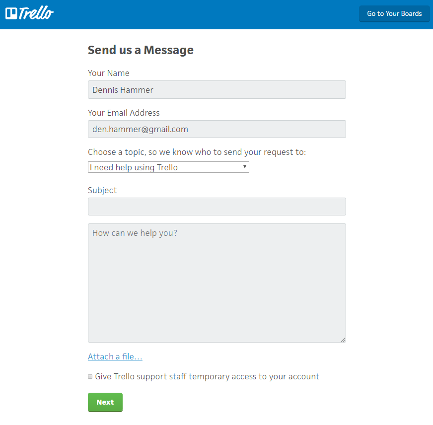 Contact forms