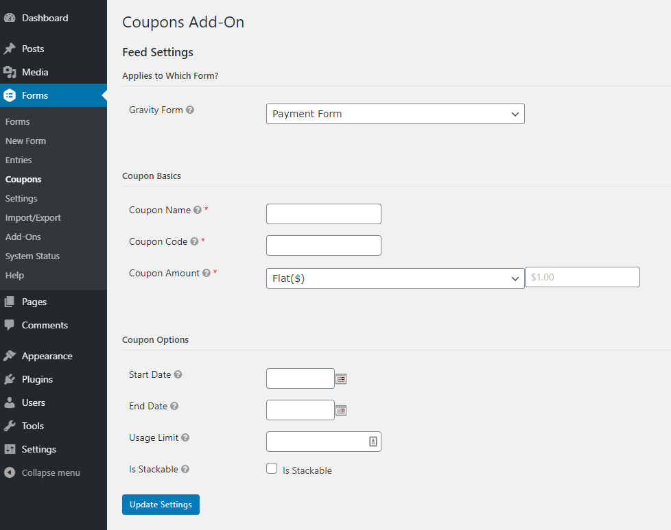 Create coupons
