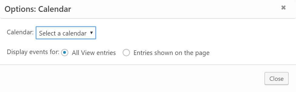 Screenshot GravityView Calendar settings options