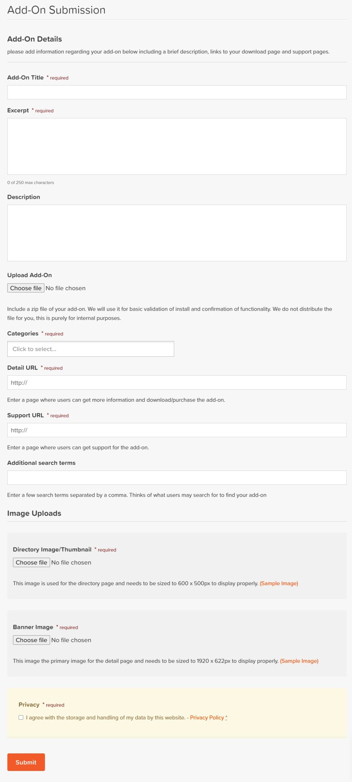 Add-On Form