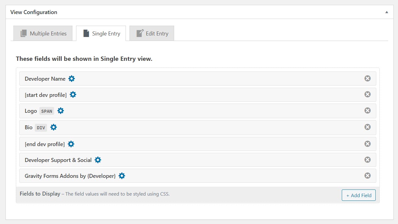 Developer View
