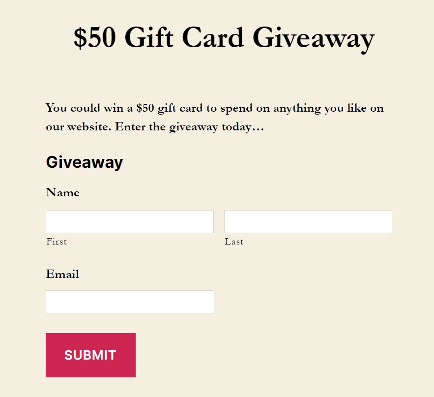 Giveaway