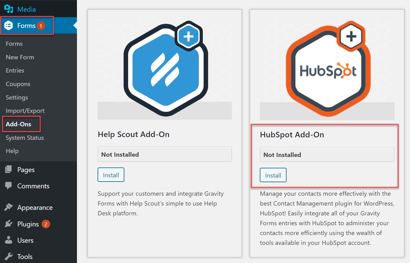 Hubspot Install