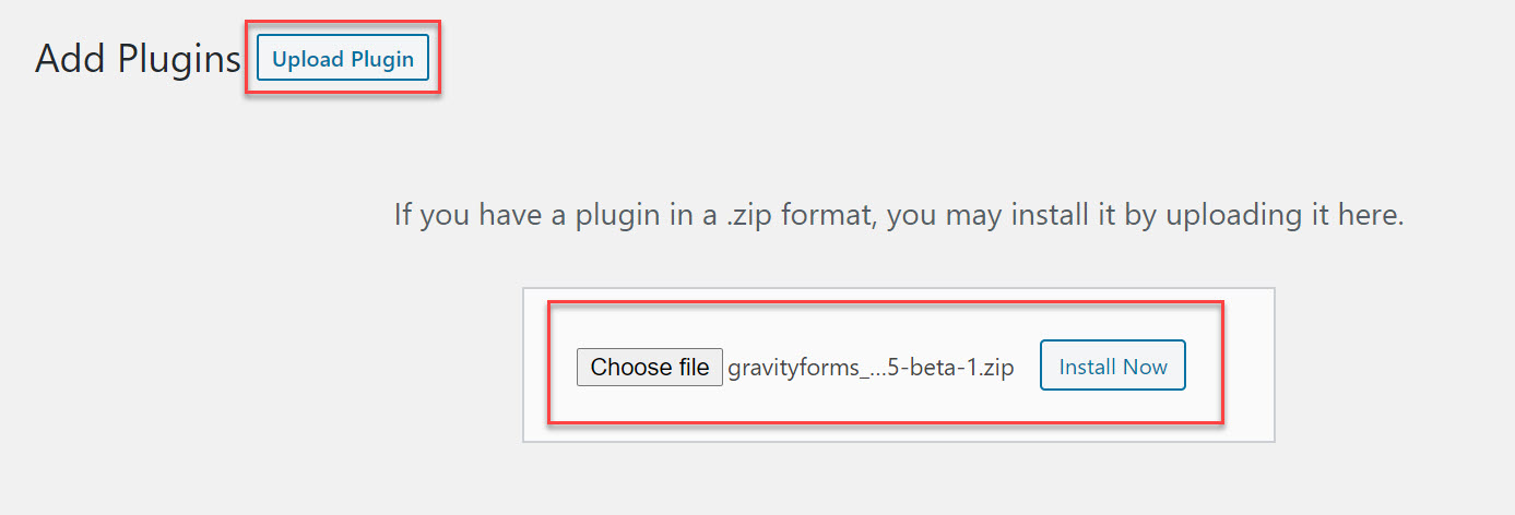 Install Gravity Forms Beta