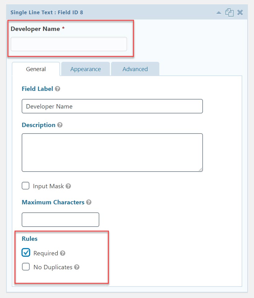 Required Field