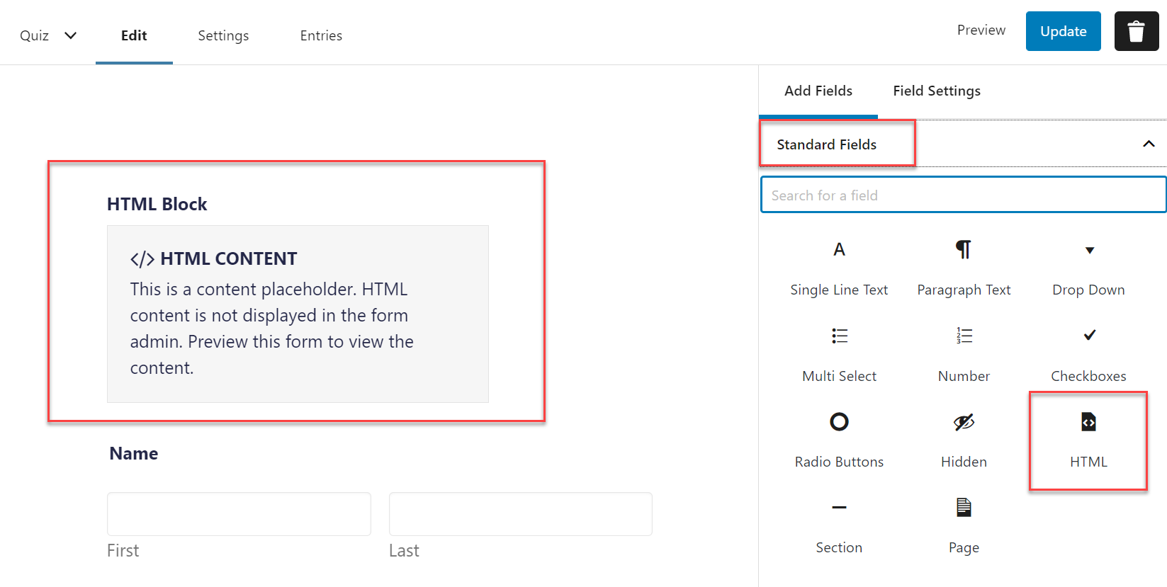 HTML Field