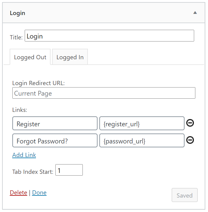 Login Widget