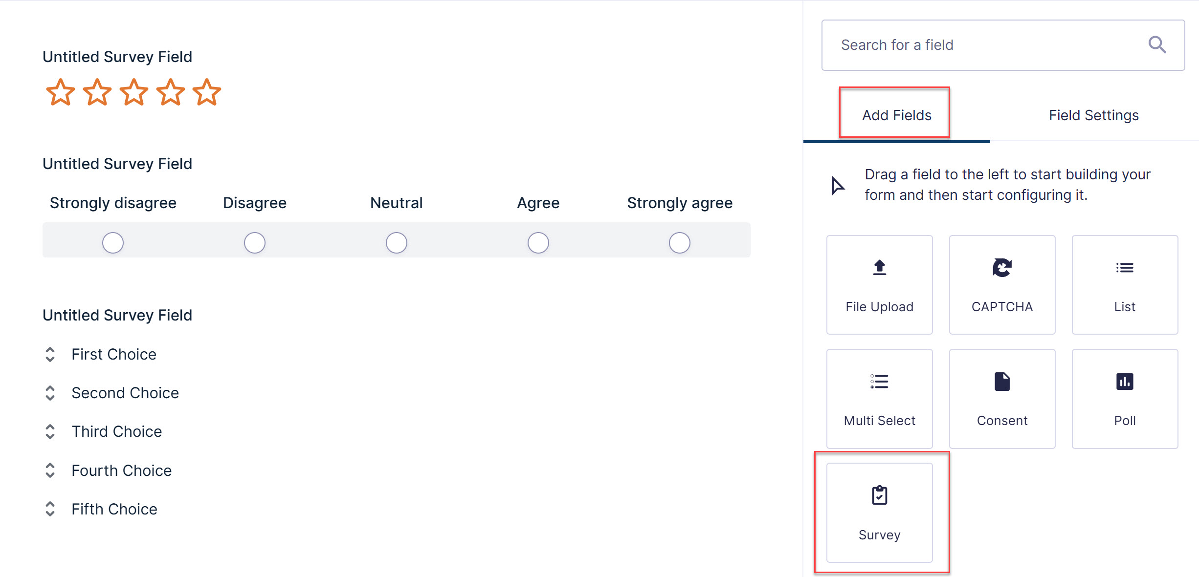 Add Survey Field
