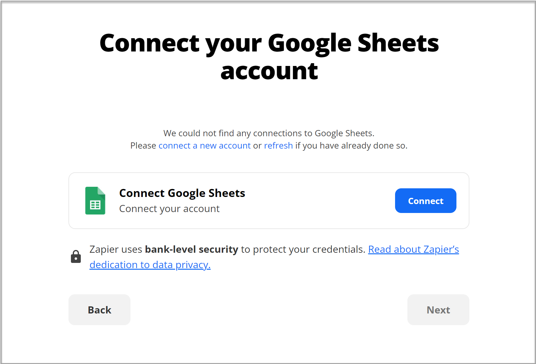 Connect Google Sheets