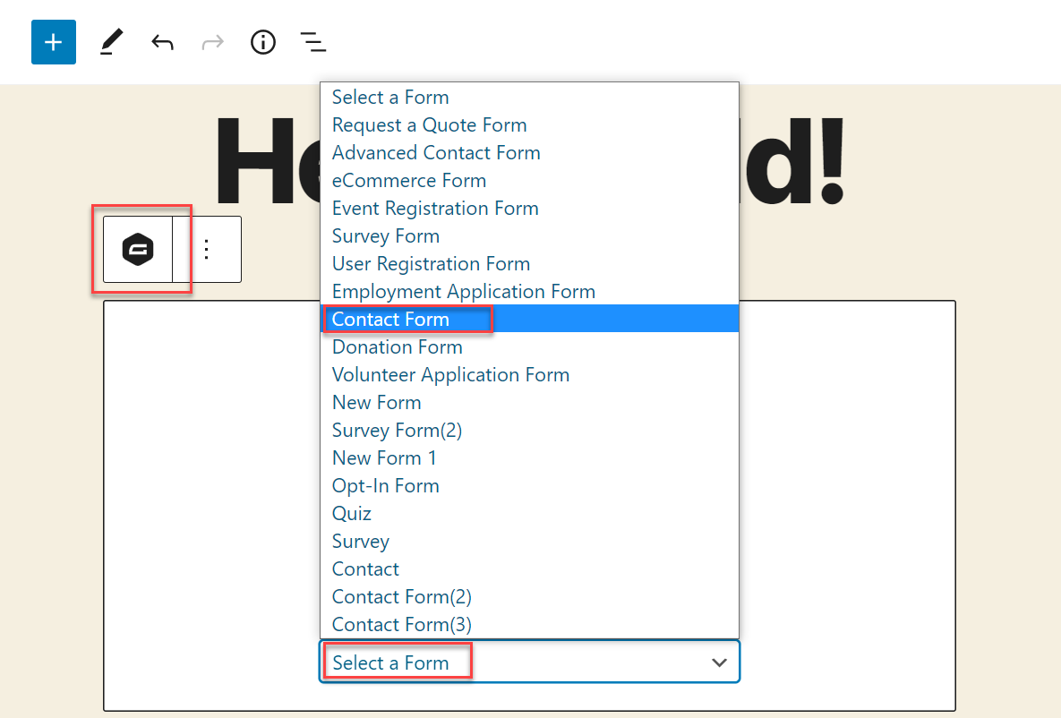 Embed a Form