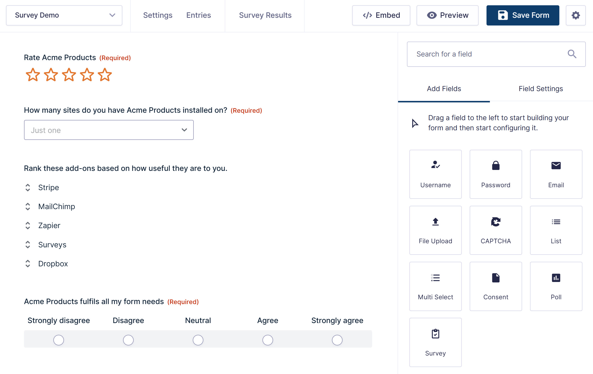 Survey Form Template