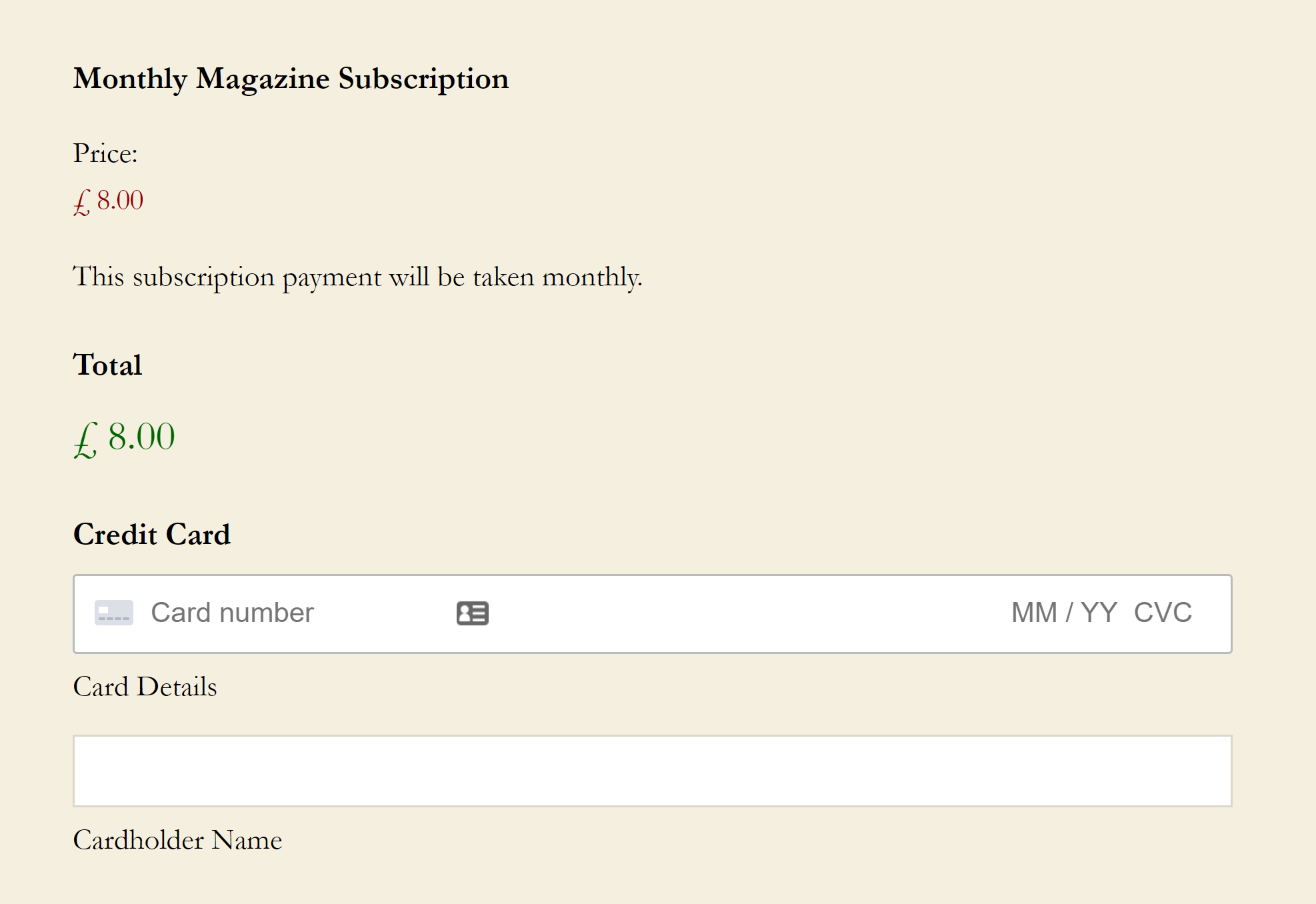 Magazine Subscription