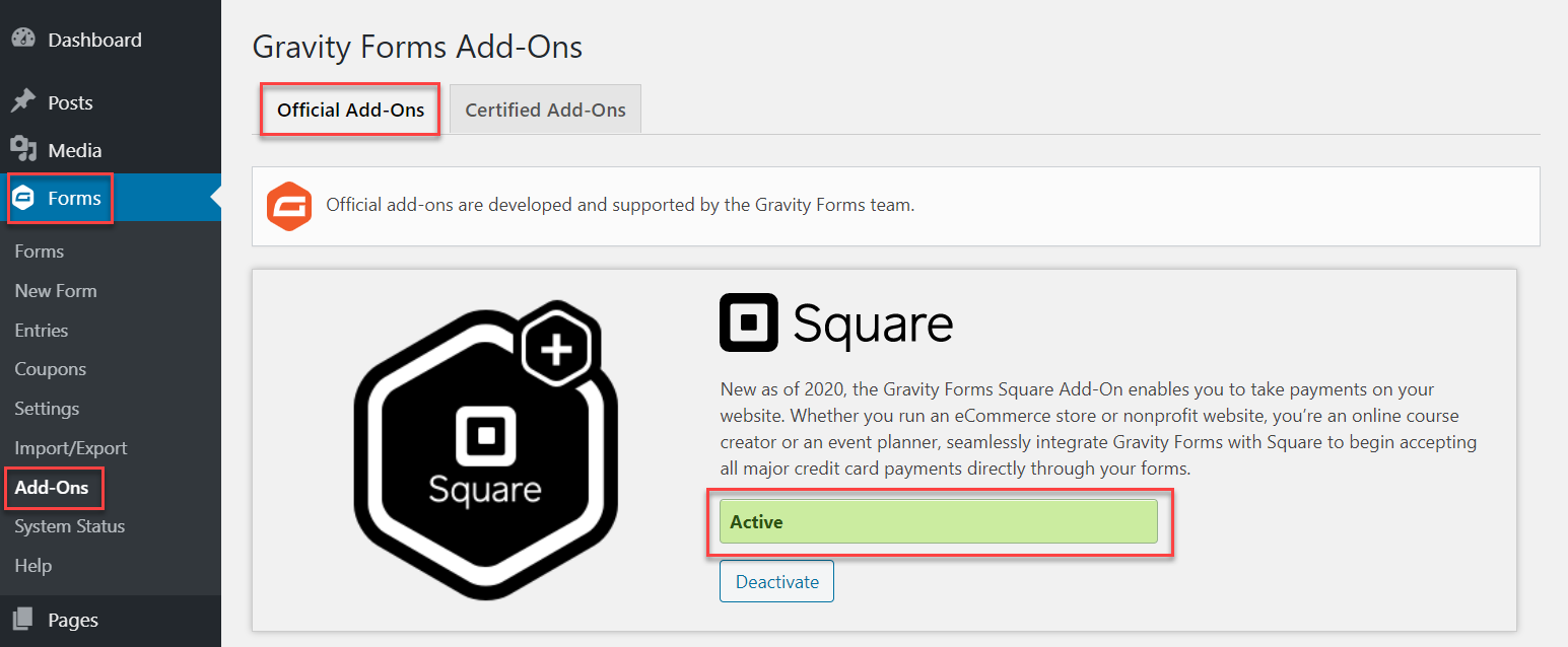Square Add-On