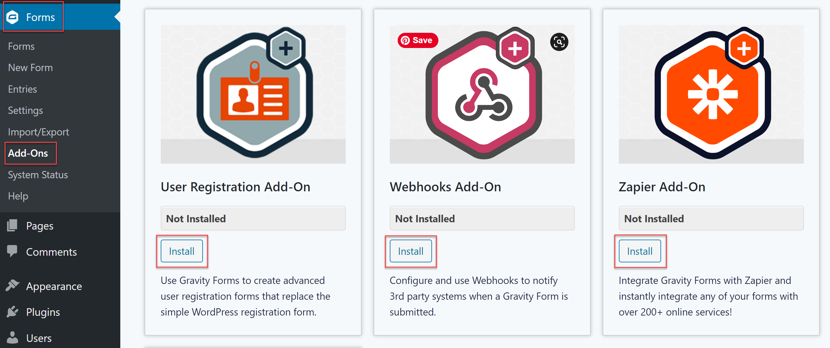 Add-Ons Install