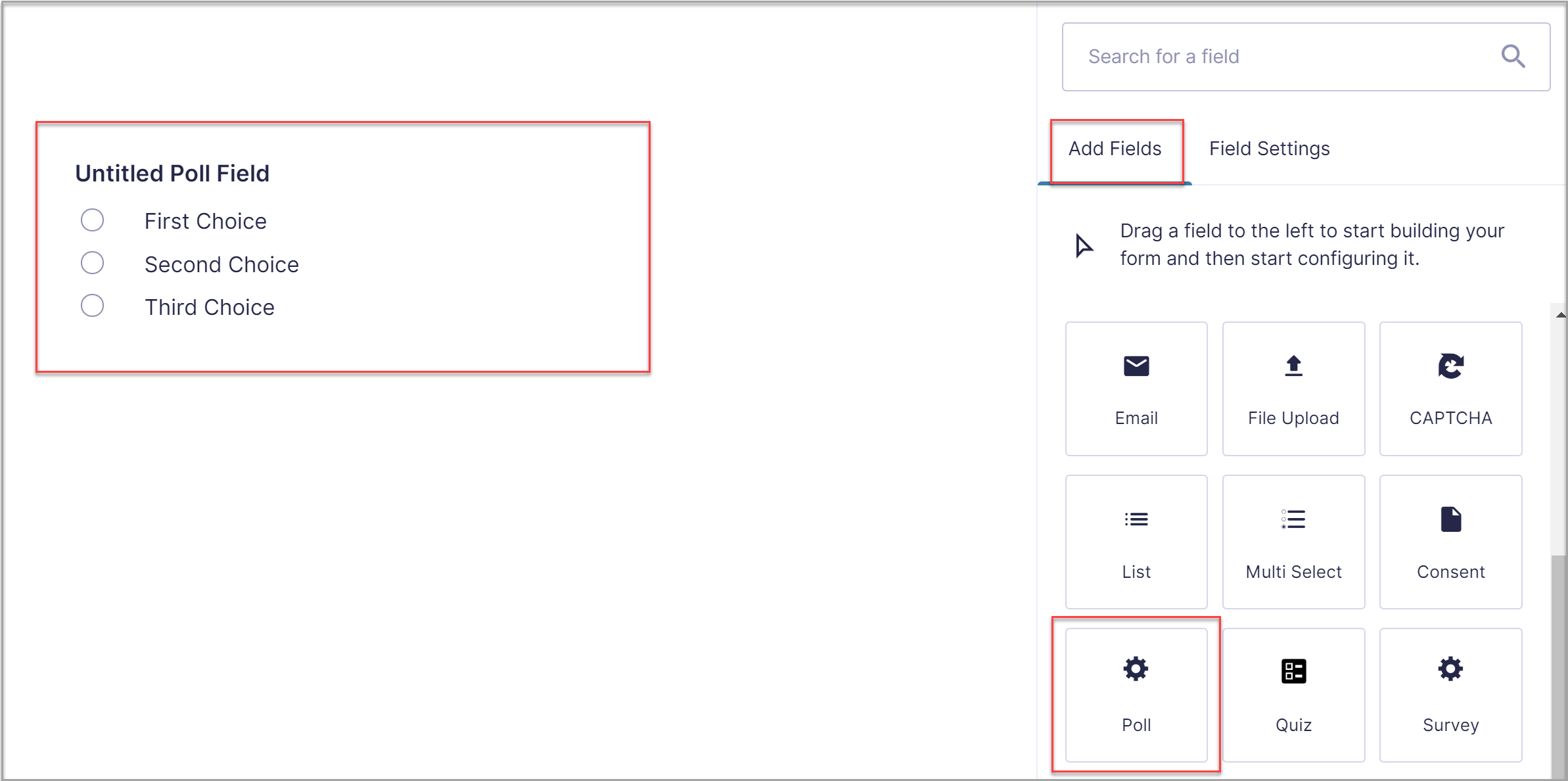Add the Poll Field