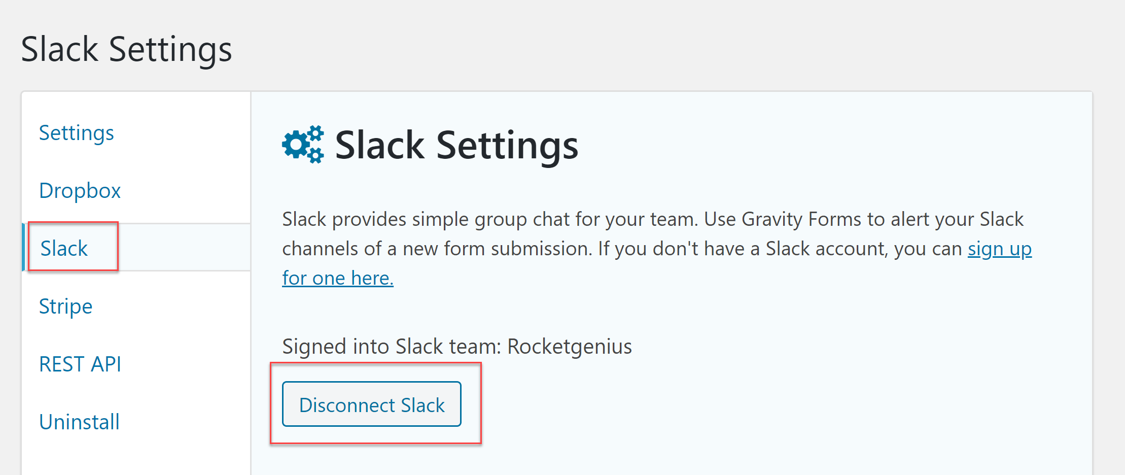 Disconnect Slack