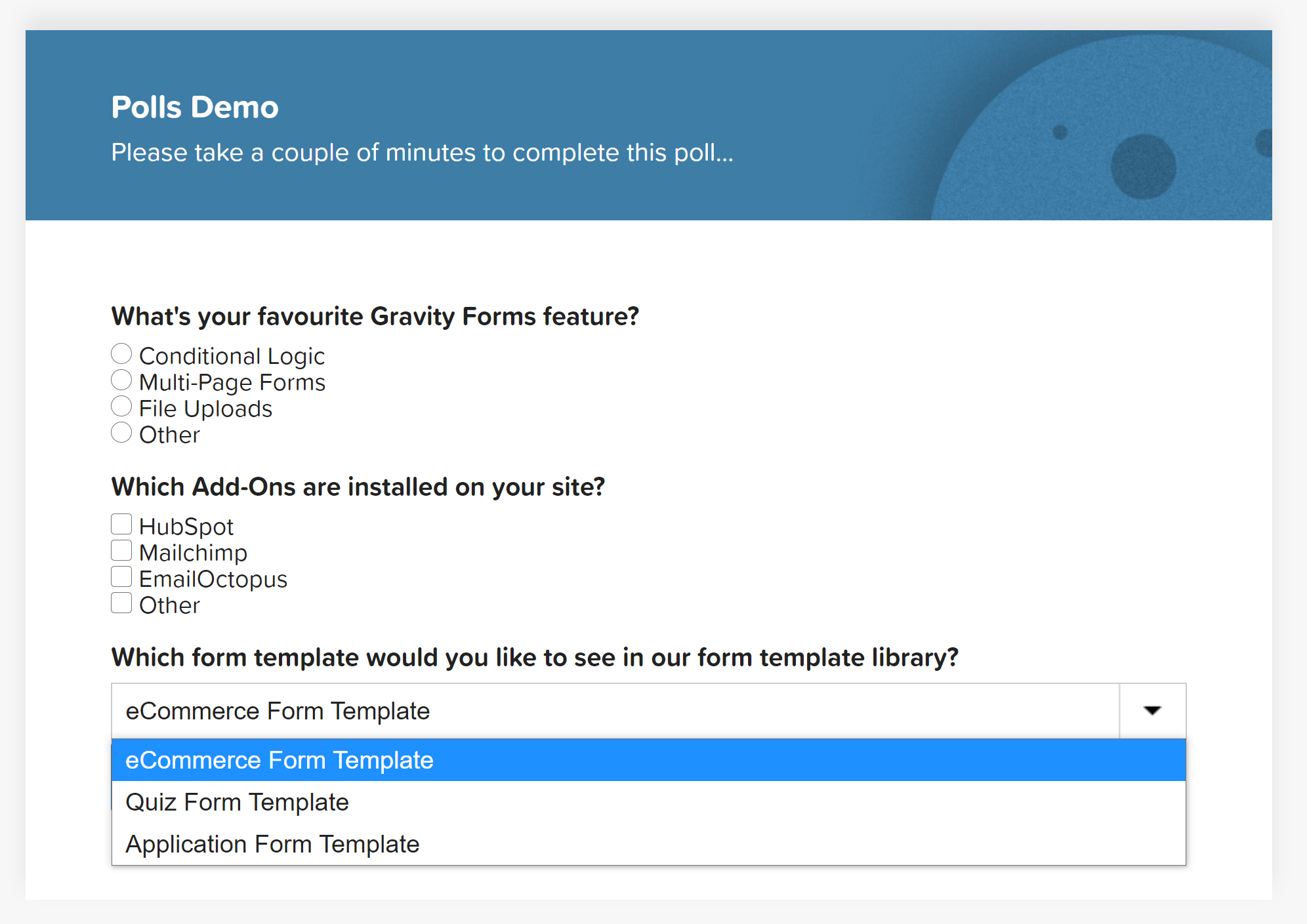 Polls Demo Form