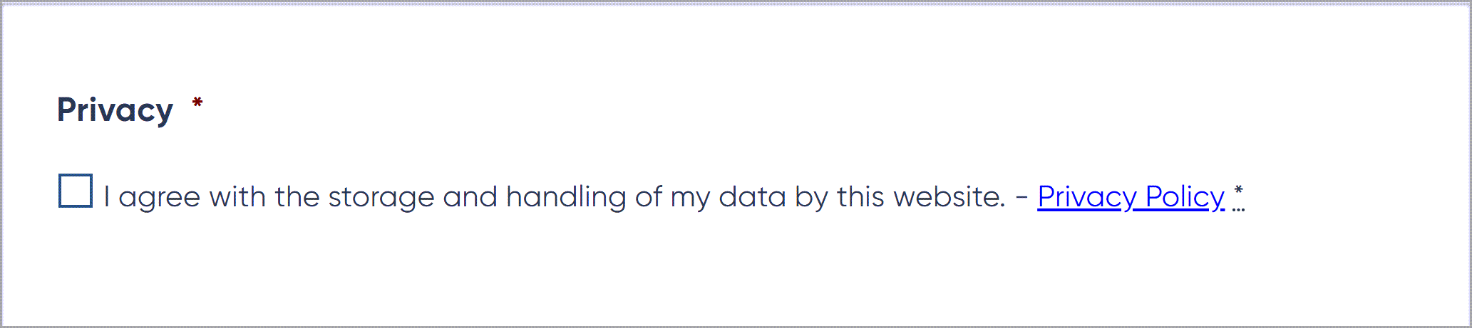 Privacy Consent Field