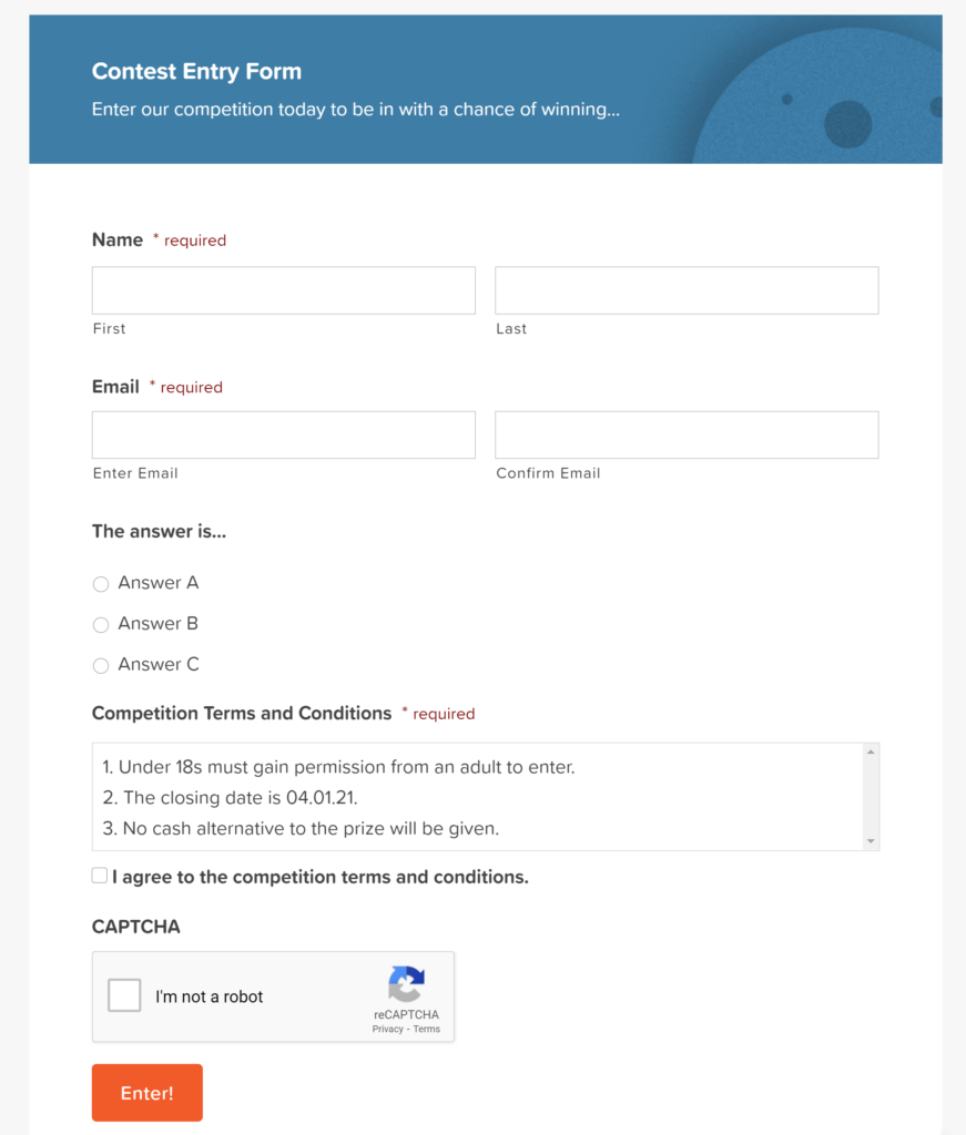 Starter Guide: How to Create a Contest Entry Form - Gravity Forms