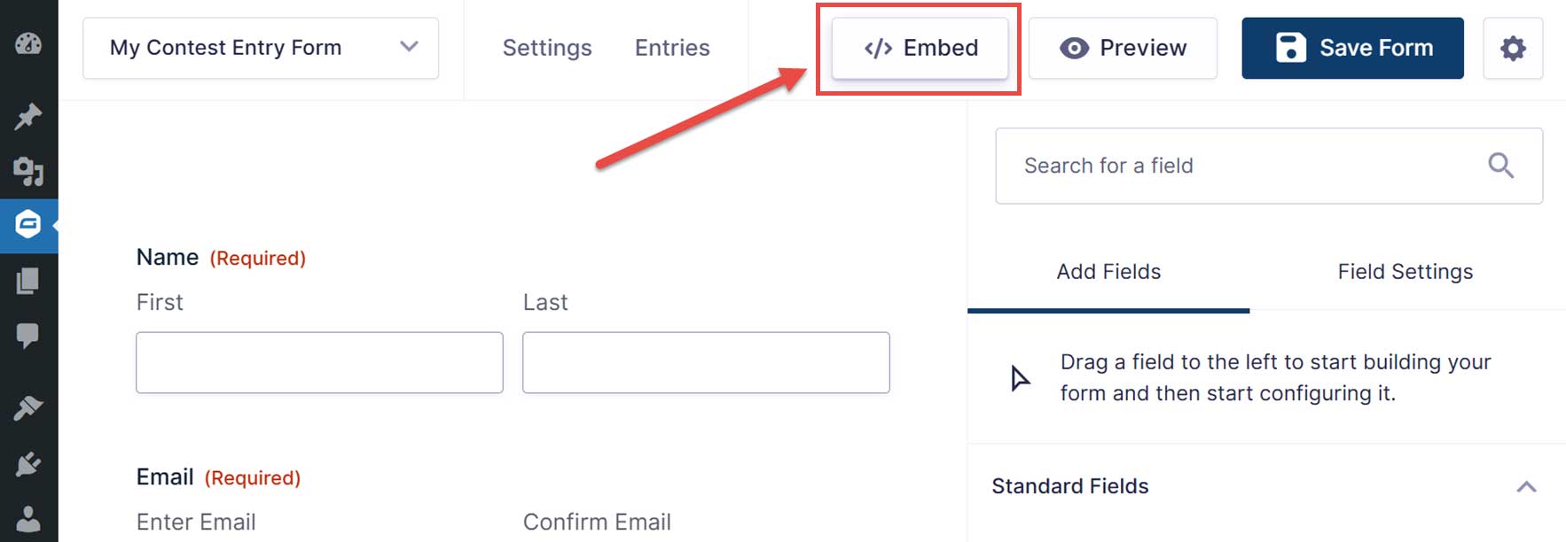 Form Embed Button