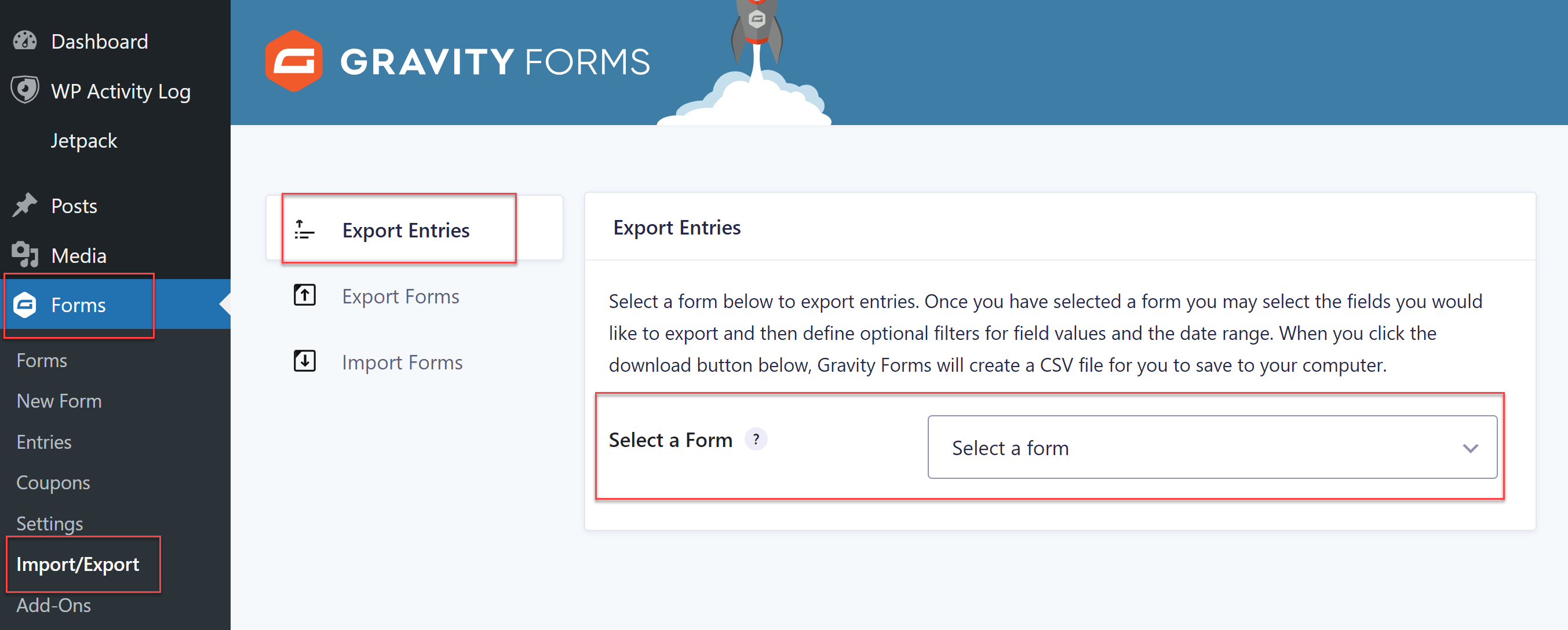 Export Entries