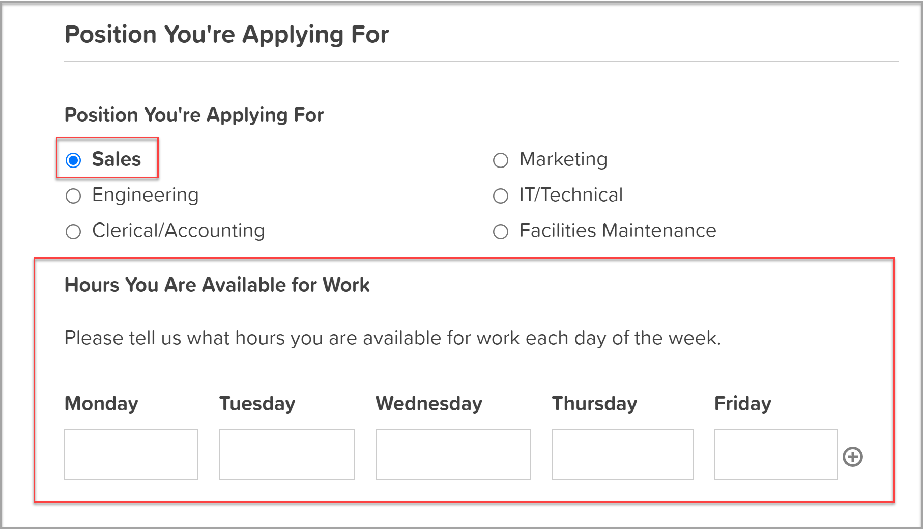 Employment Application Form