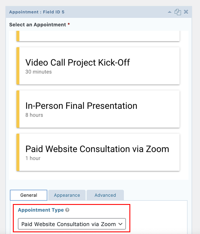 Select an Appointment