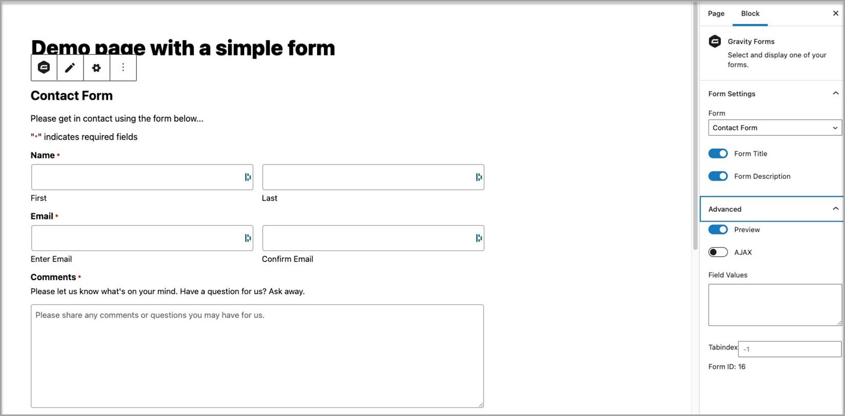 Block Options