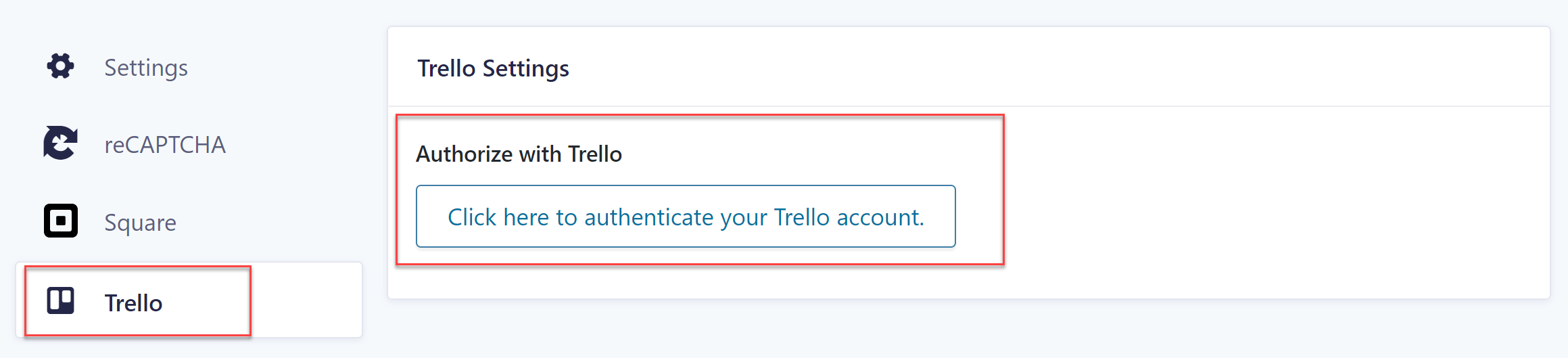 Trello Settings