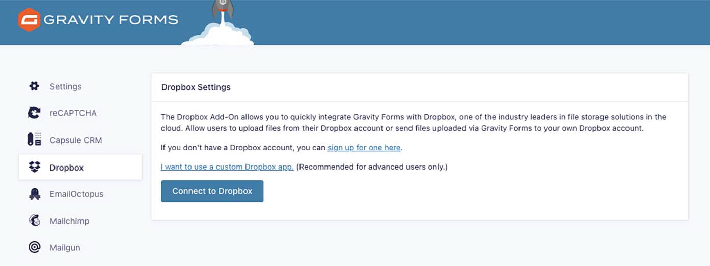 Connecting-Dropbox-addon