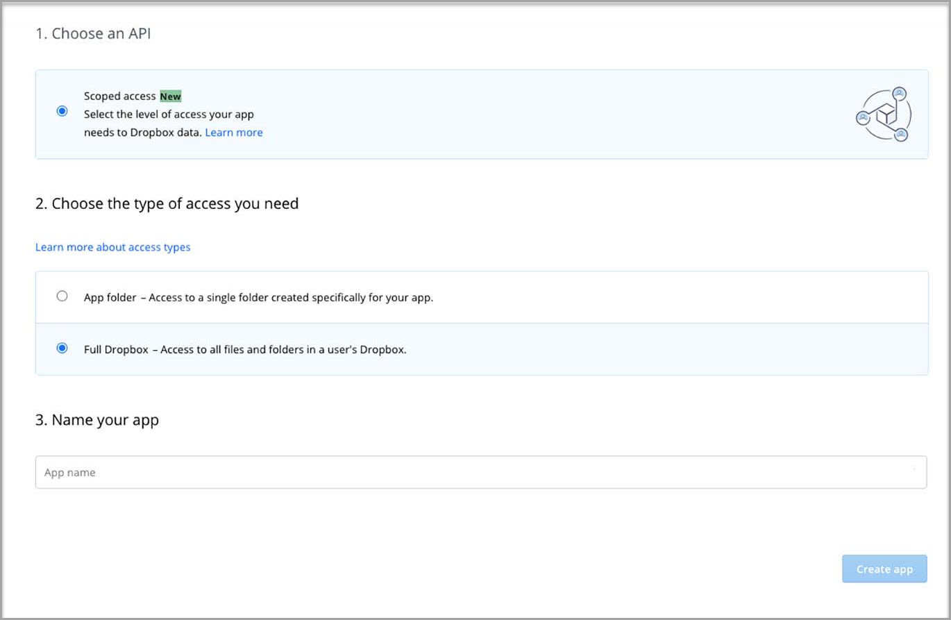Creating-dropbox-app