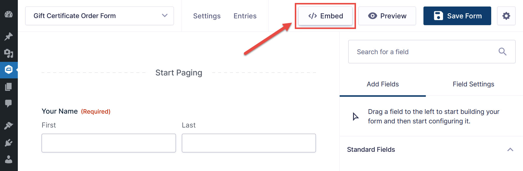 Embed Button