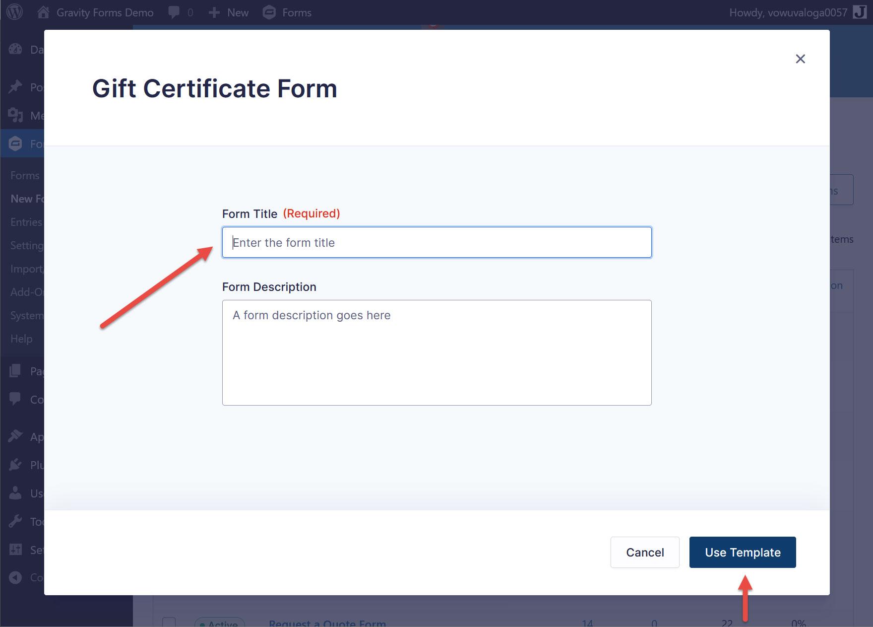 Form Title Field